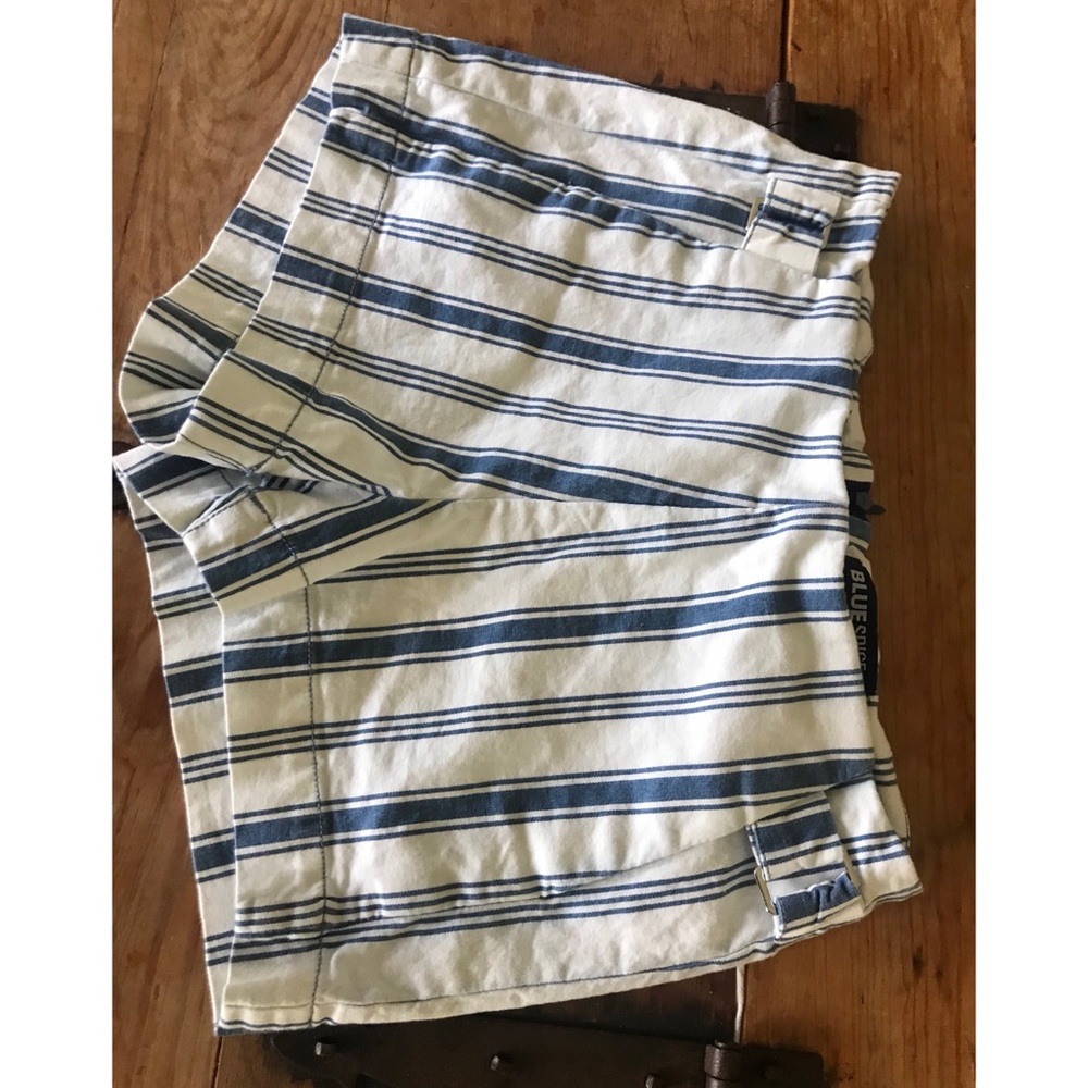 Blue and white striped shorts